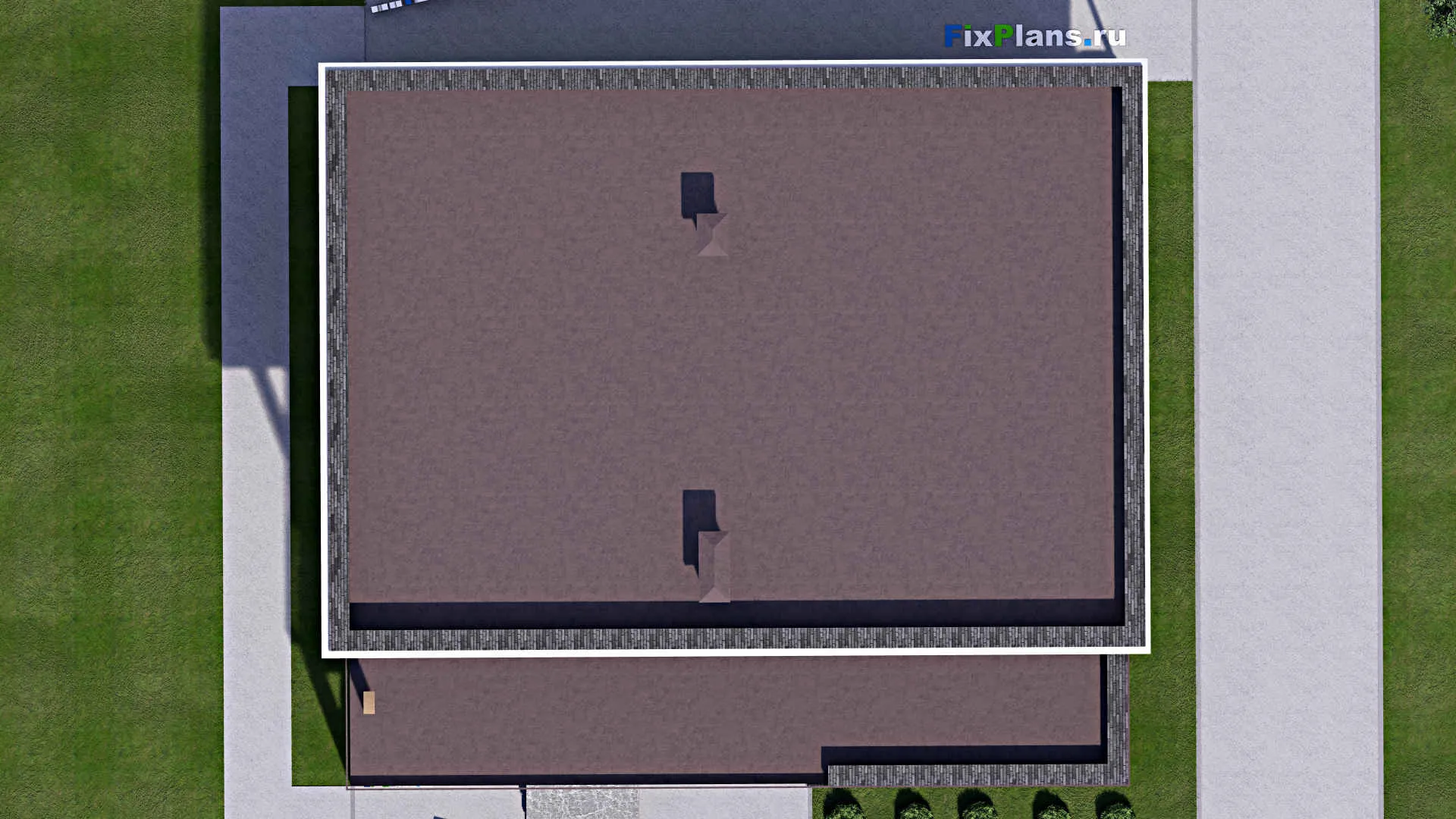 F-14651 - Планы двухэтажного дома 16 на 18, площадью 410 м² с террасой, балконом, гаражом на 2 машины и 4 спальнями