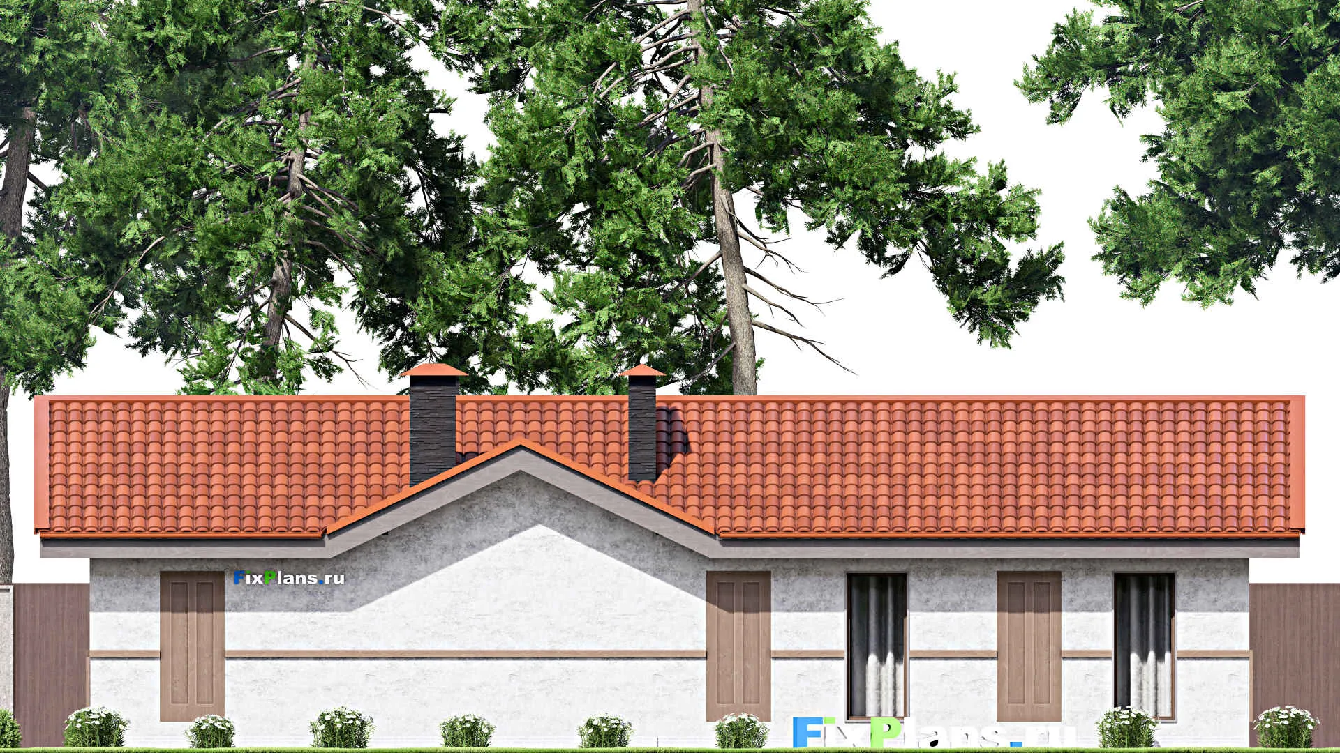 F-13607 - Проект бани 11 на 17, площадью 140 м² с терассой, санузлом и спальней