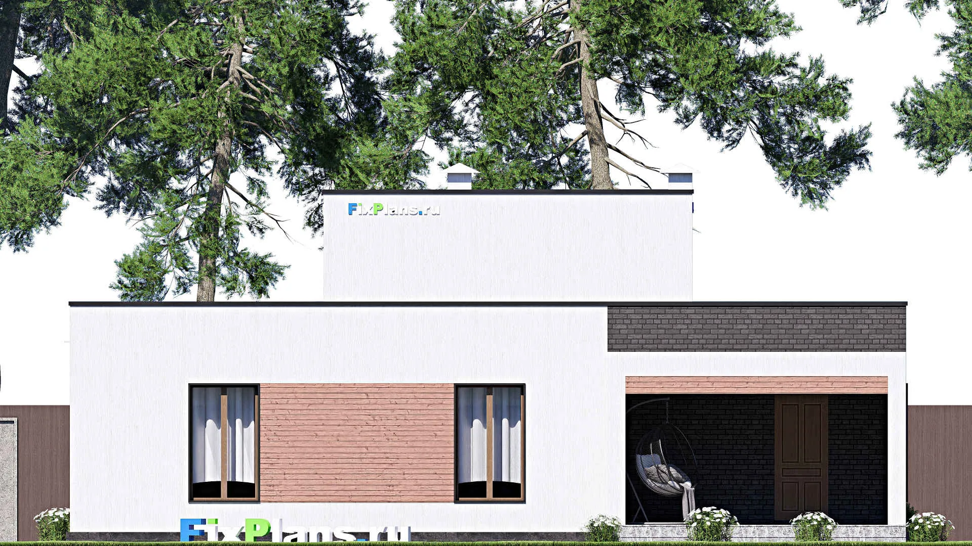 F-17369 - Проект двухэтажного дома 13 на 15, площадью 140 м² с террасой и 3 спальнями