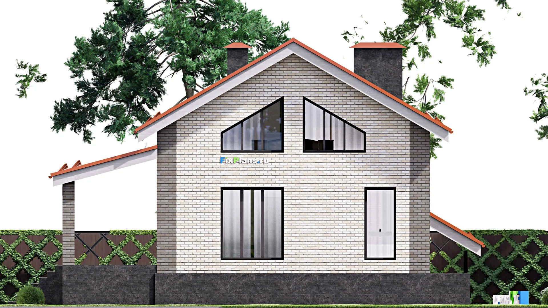 F-15722 - Проект дома с мансардой 12 на 13, площадью 170 м² с 3 спальнями