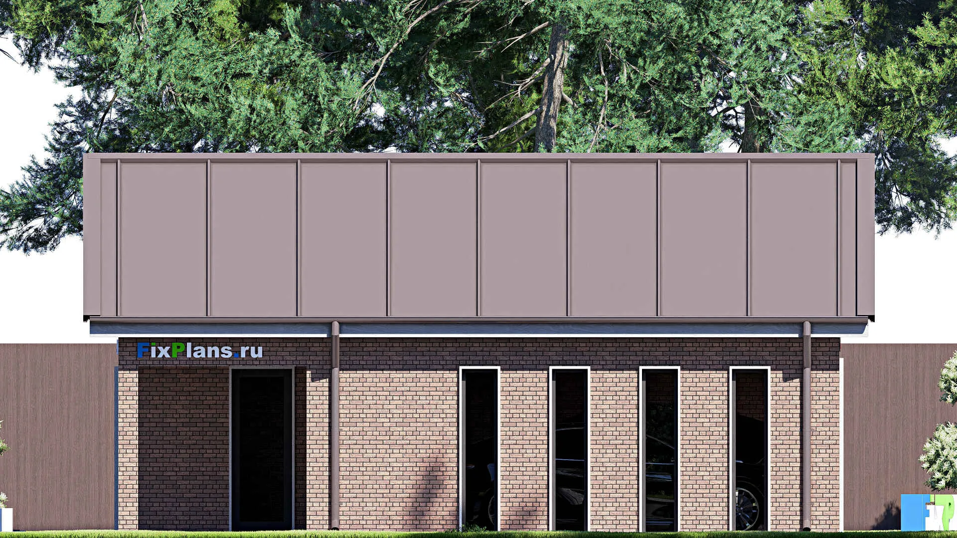 F-21095 - Проект гаража 8 на 9, площадью 60 м² на 2 машиноместа