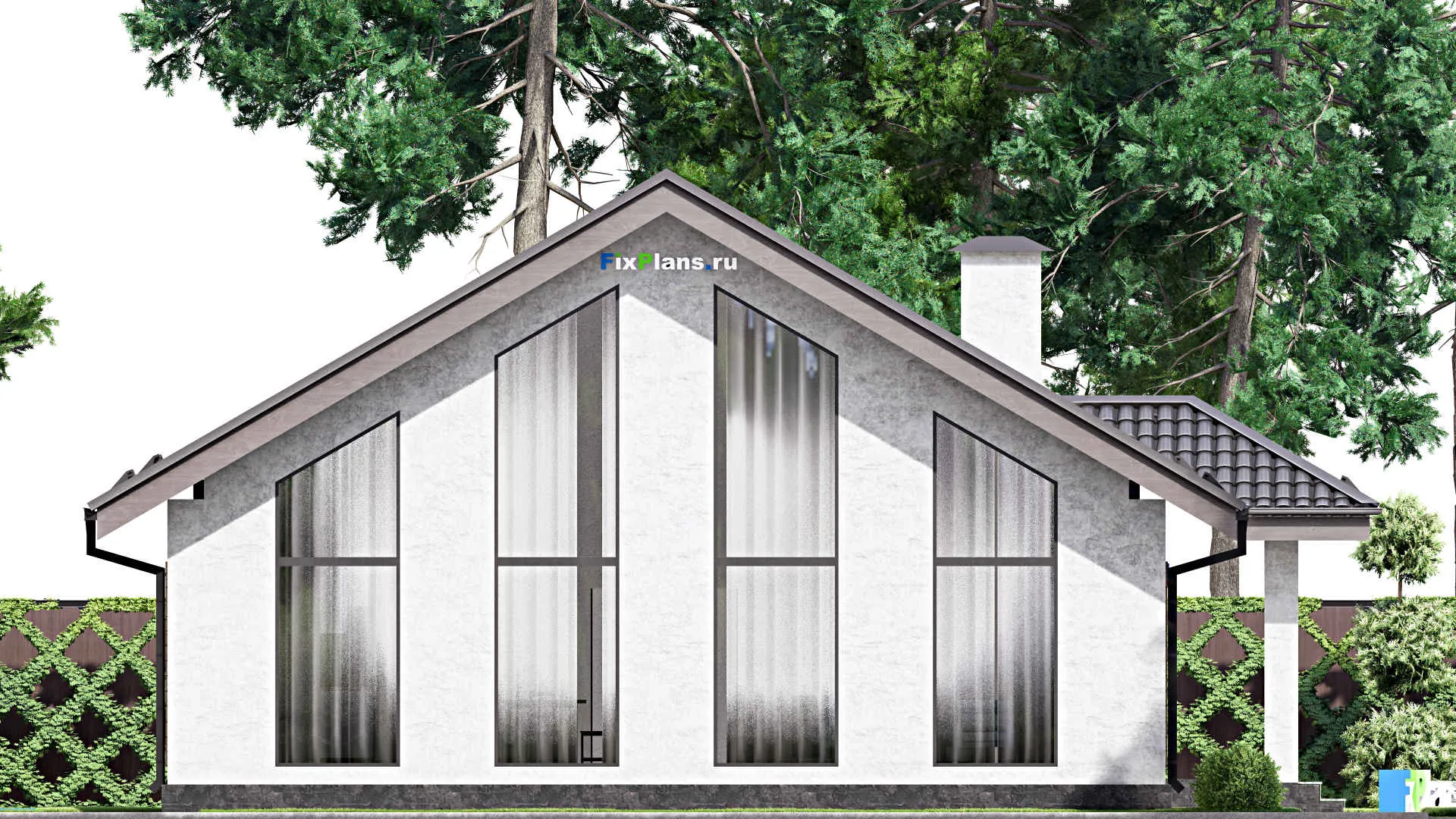 F-12995 - Проект одноэтажного дома 13 на 19, площадью 180 м² с 4 спальнями