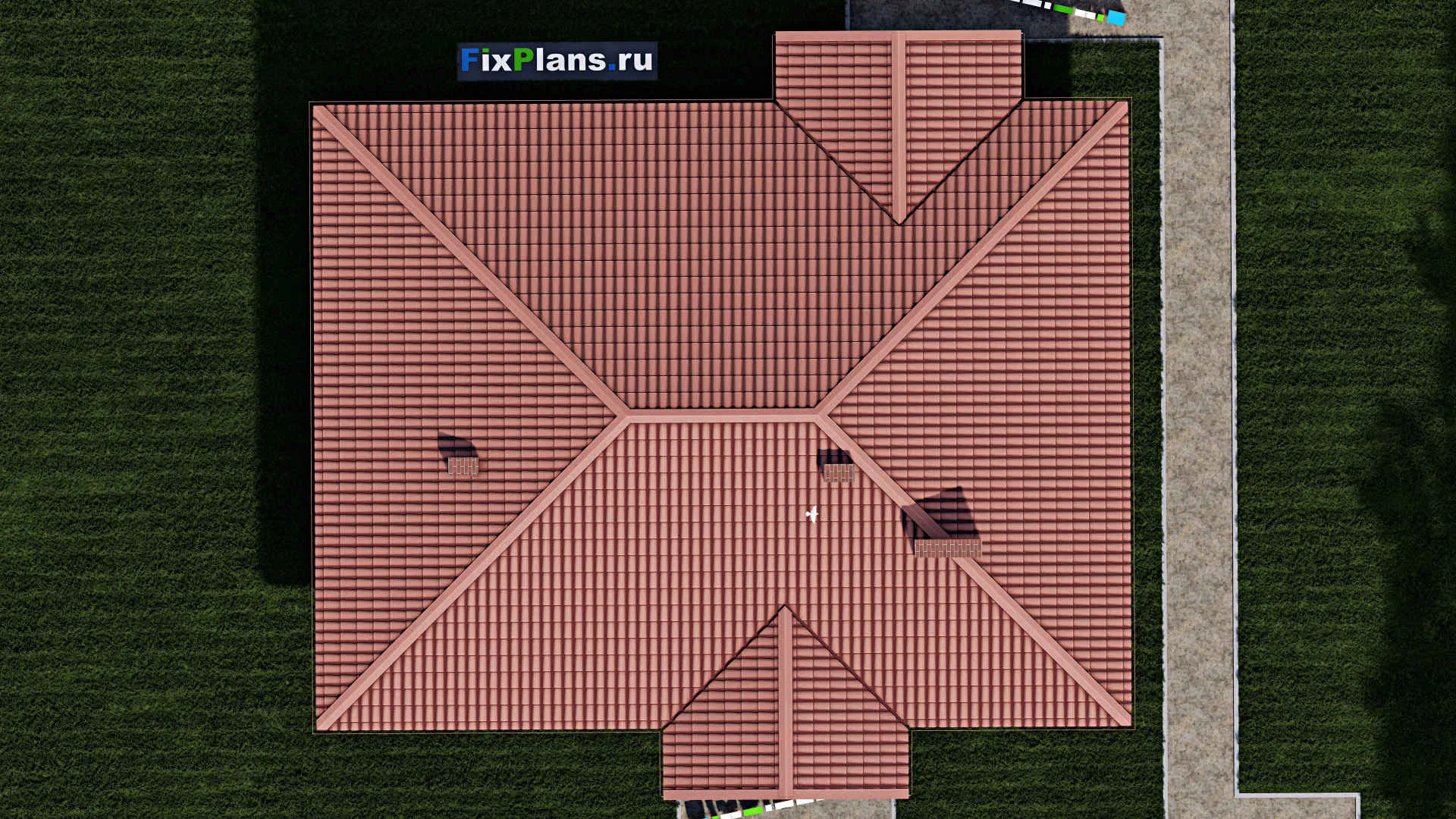 F-0665 - Проект одноэтажного дома 11 на 15, площадью 290 м² с террасой и 8 спальнями