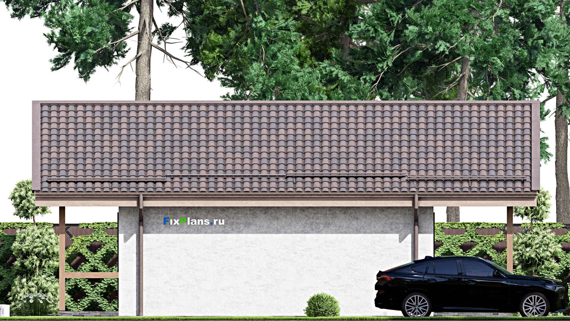 F-12653 - Проект одноэтажного дома 9 на 12, площадью 90 м² с террасой и 2 спальнями