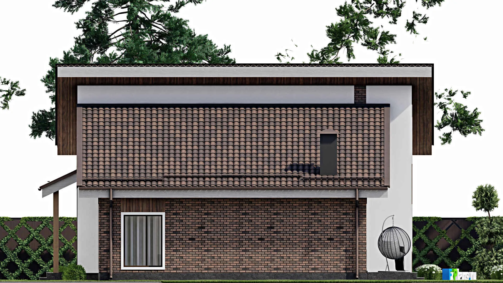 F-10160 - Проект дома с мансардой 11 на 14, площадью 150 м² с террасой и 3 спальнями