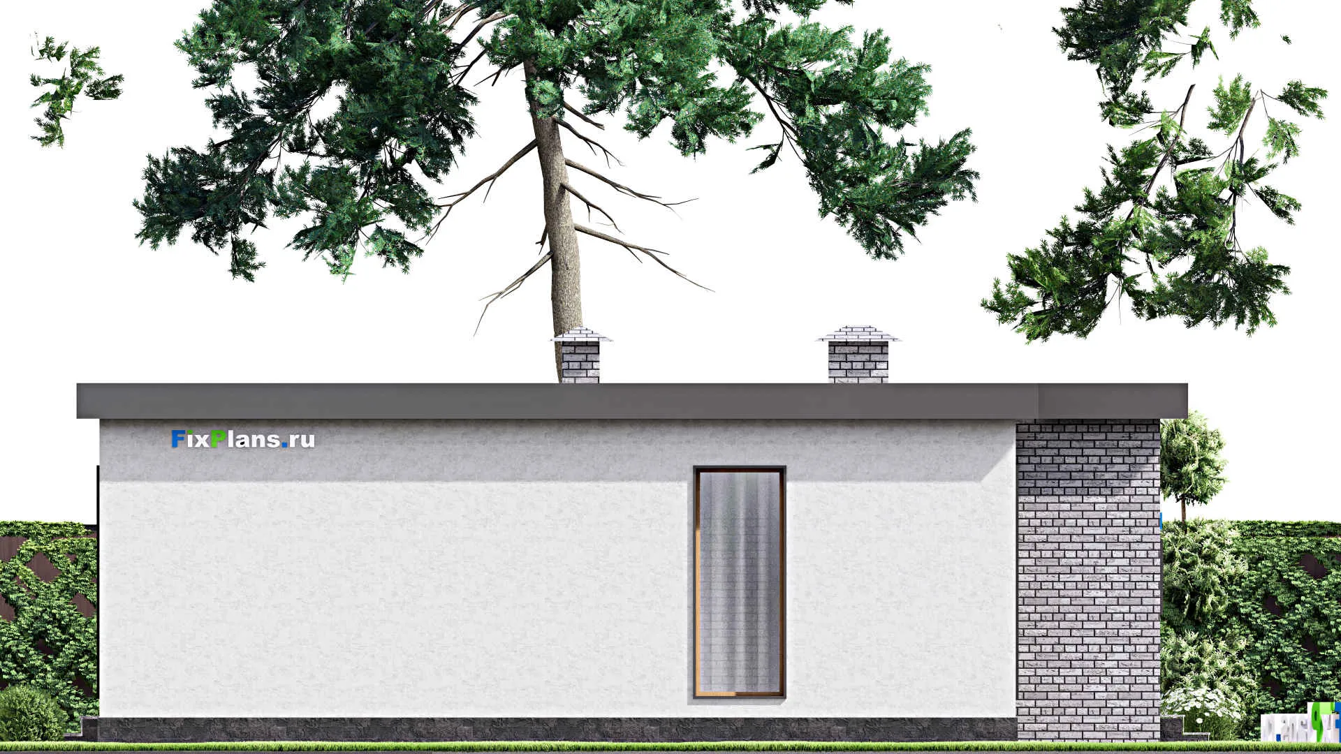 F-15587 - Проект одноэтажного дома 12 на 23, площадью 230 м² с цокольным этажом и 1 спальнями