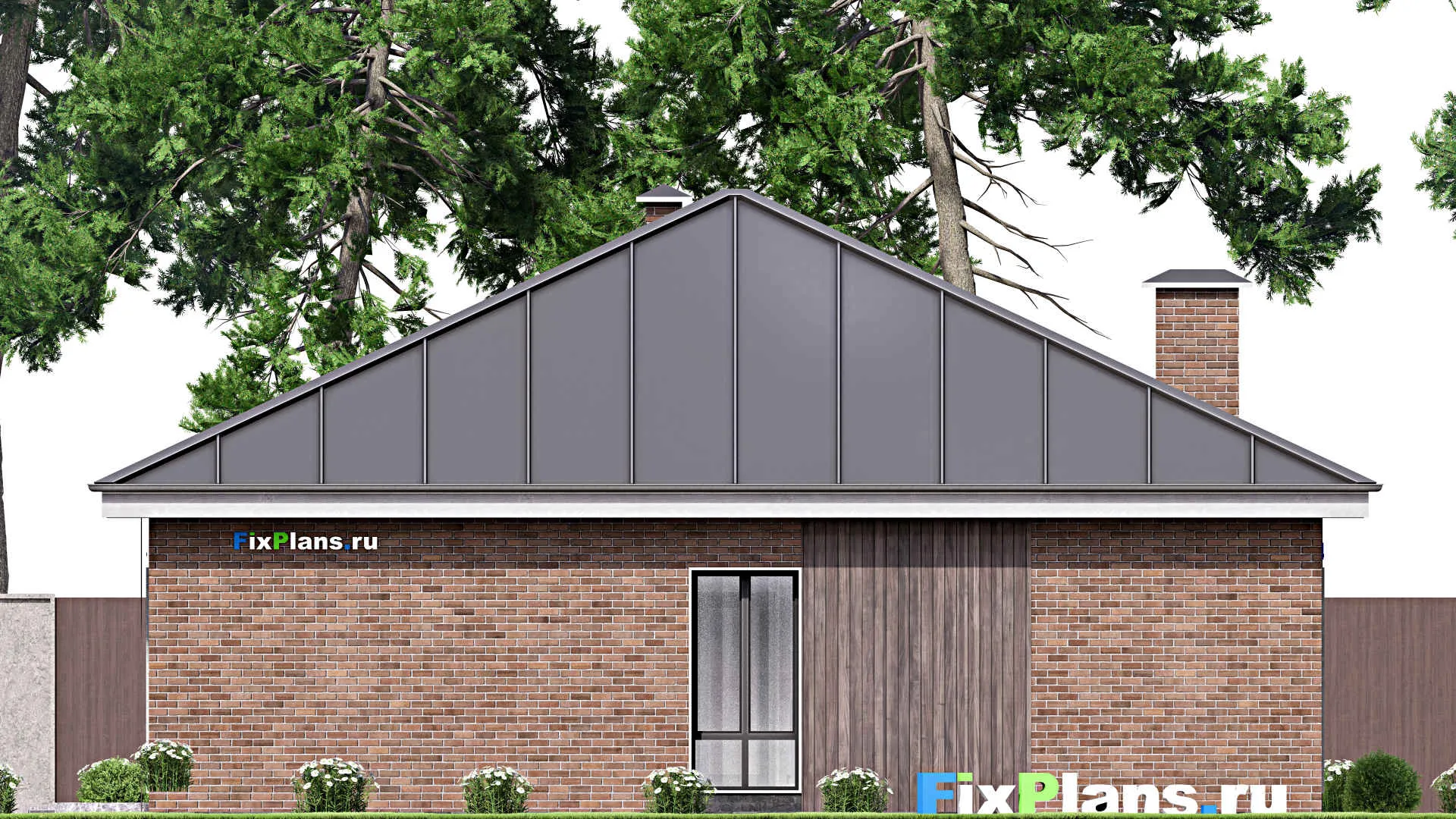 F-14192 - Проект одноэтажного дома 14 на 14, площадью 130 м² с 3 спальнями