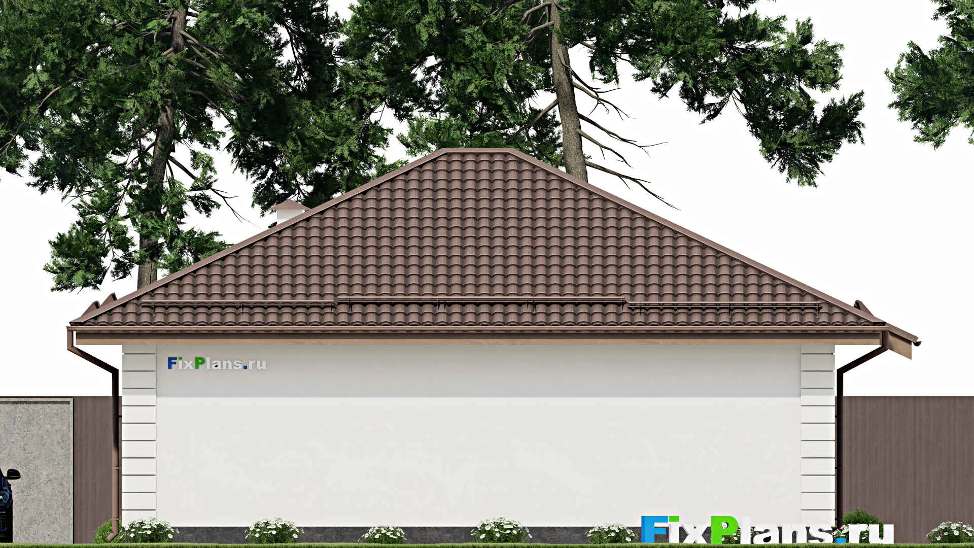 F-12266 - Проект одноэтажного дома 11 на 12, площадью 90 м² с 3 спальнями