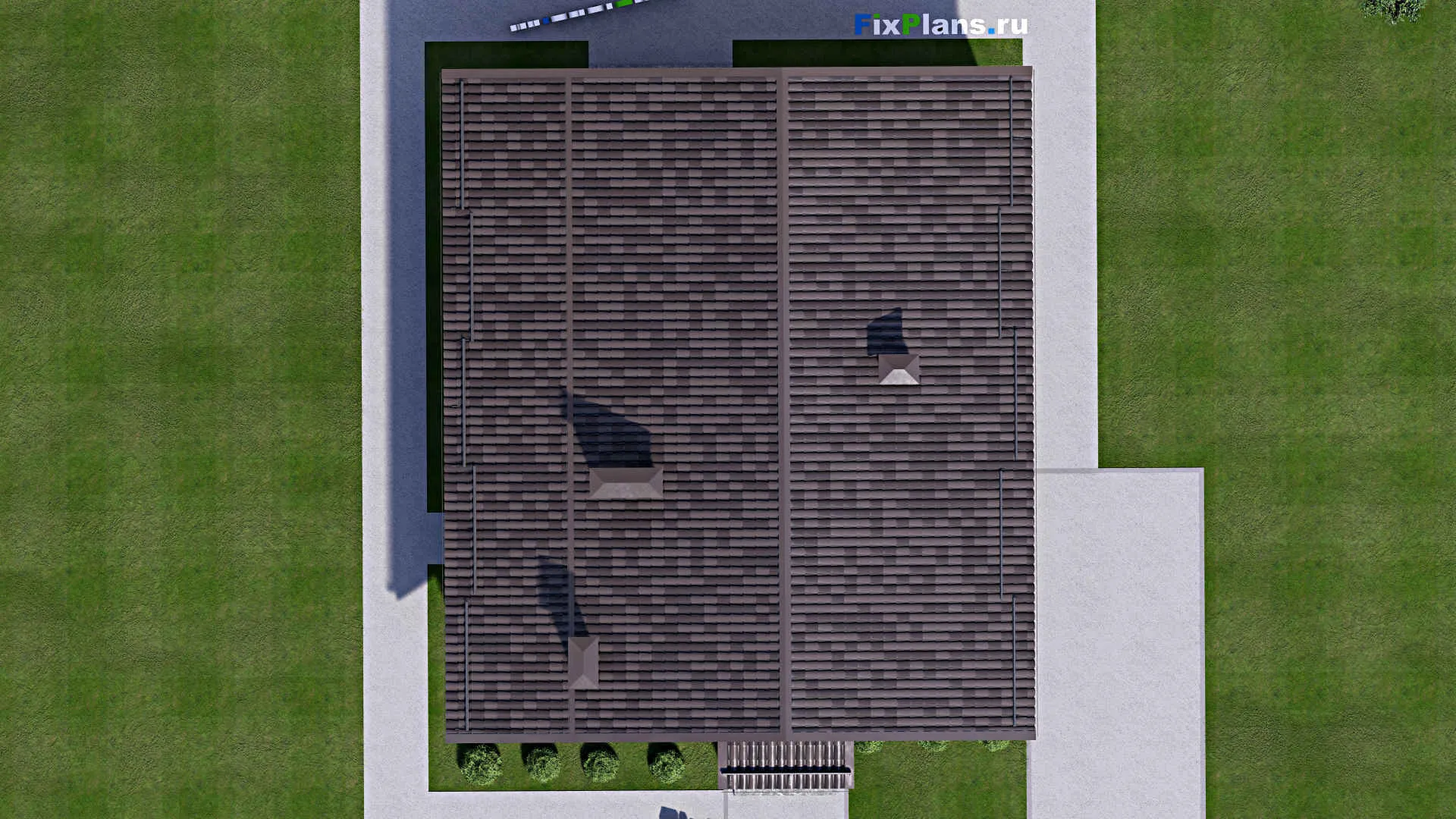 F-13328 - Проект дома с мансардой 12 на 16, площадью 220 м² с террасой, балконом и 3 спальнями