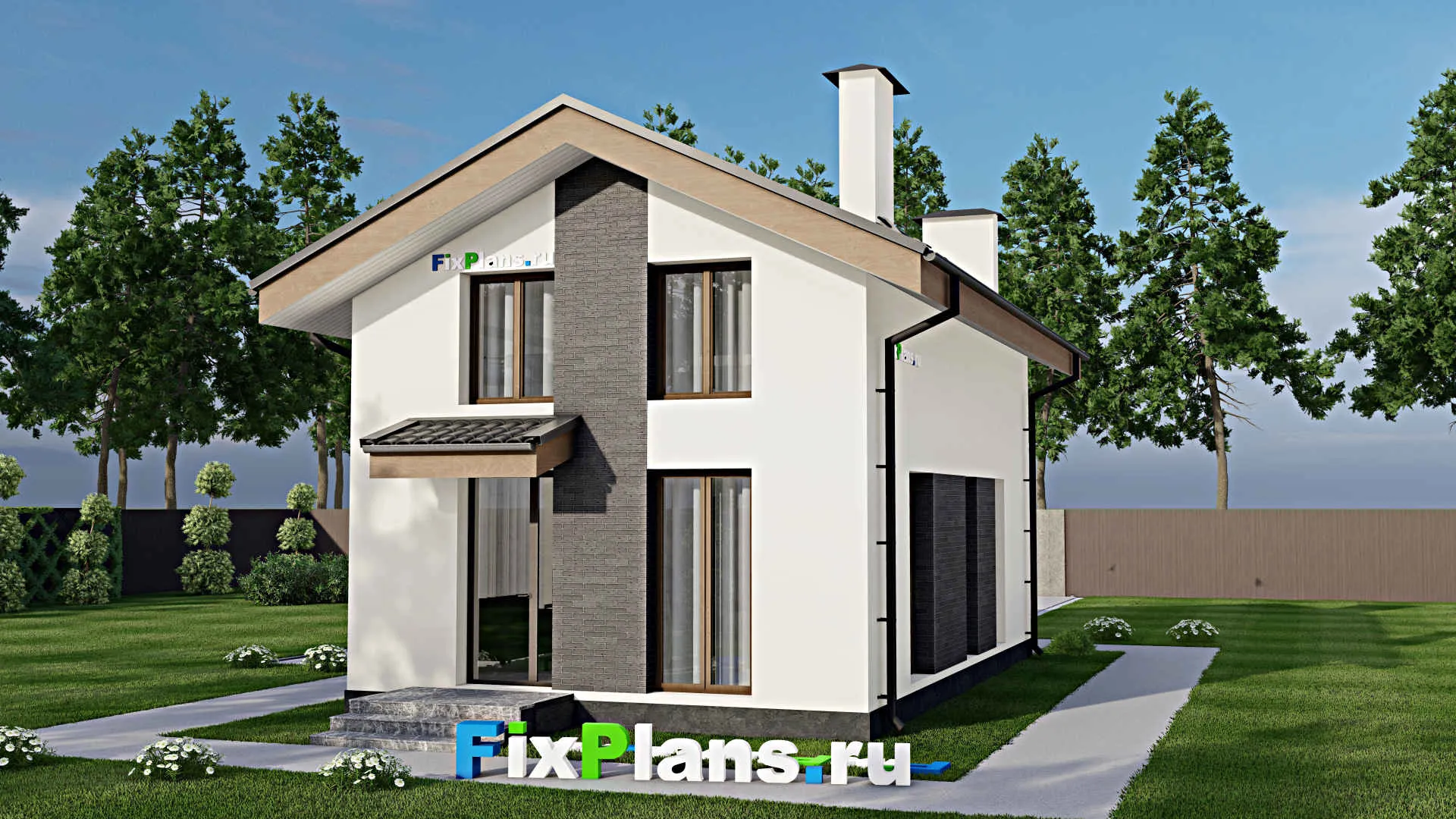 F-6560 - Проект дома с мансардой 7 на 11, площадью 100 м² с 4 спальнями