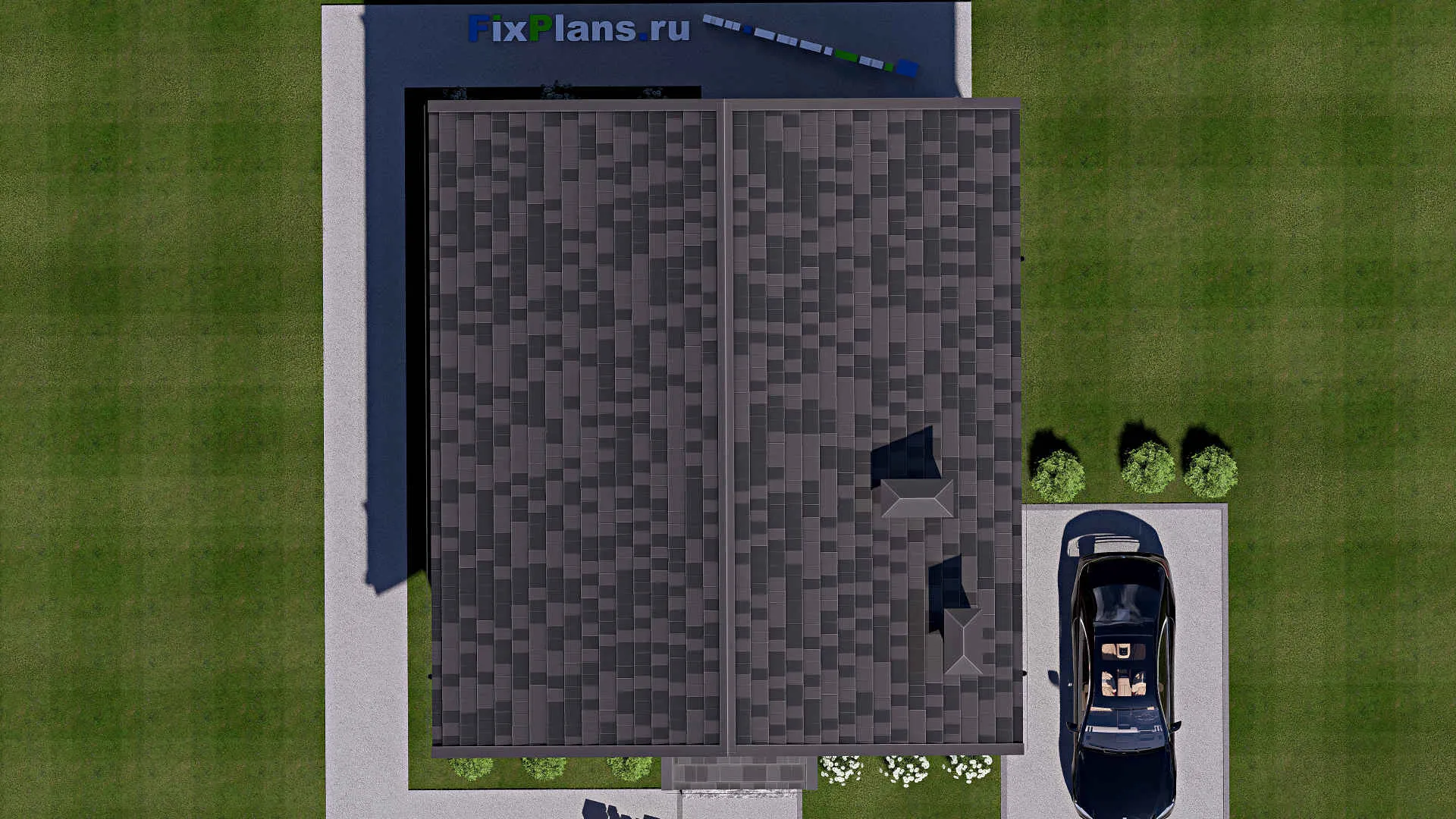 F-13598 - Проект одноэтажного дома 10 на 12, площадью 80 м² с террасой и 3 спальнями