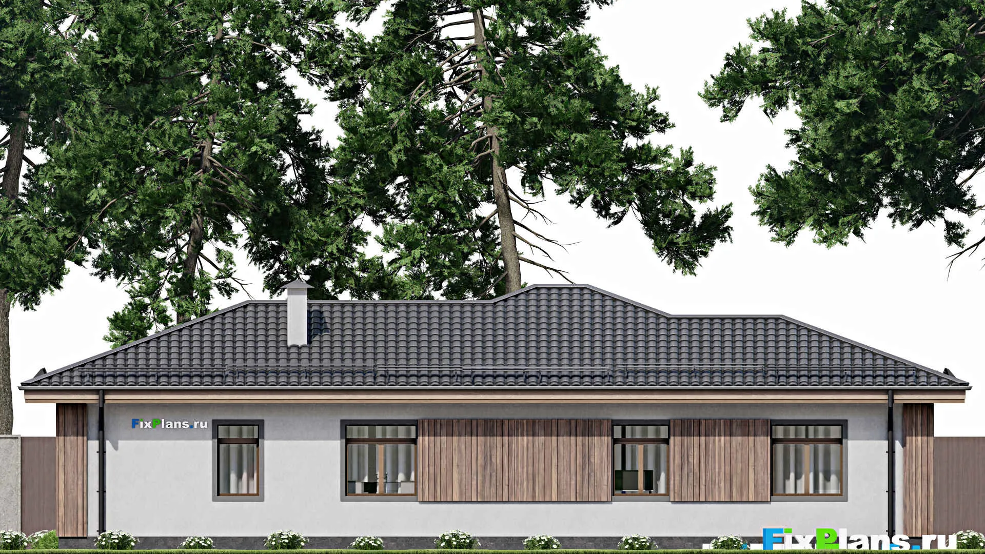 F-10502 - Проект одноэтажного дома 10 на 18, площадью 120 м² с 1 спальнями