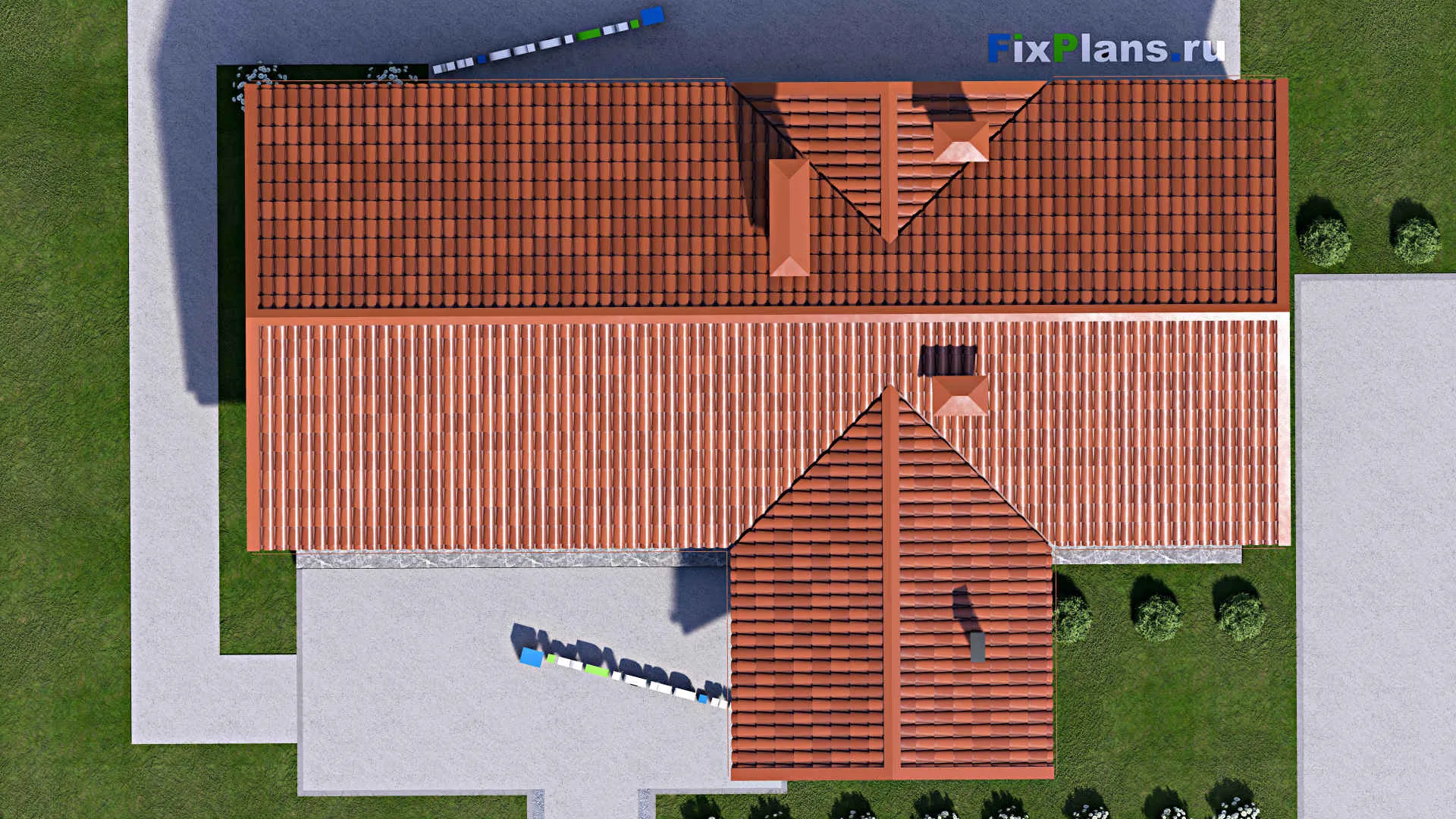 F-13607 - Проект бани 11 на 17, площадью 140 м² с терассой, санузлом и спальней