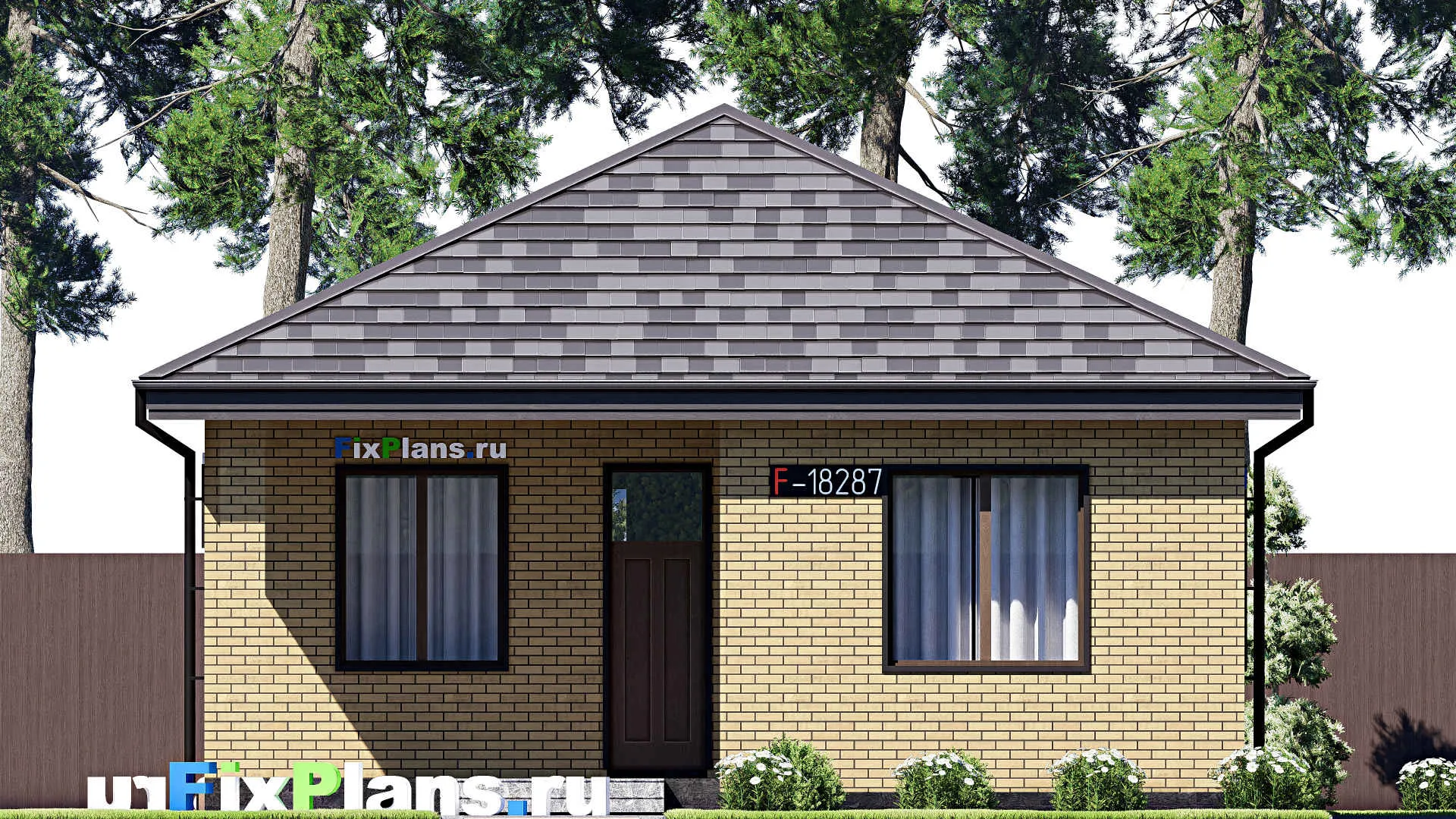 F-18287 - Проект одноэтажного дома 10 на 13, площадью 90 м² с 2 спальнями