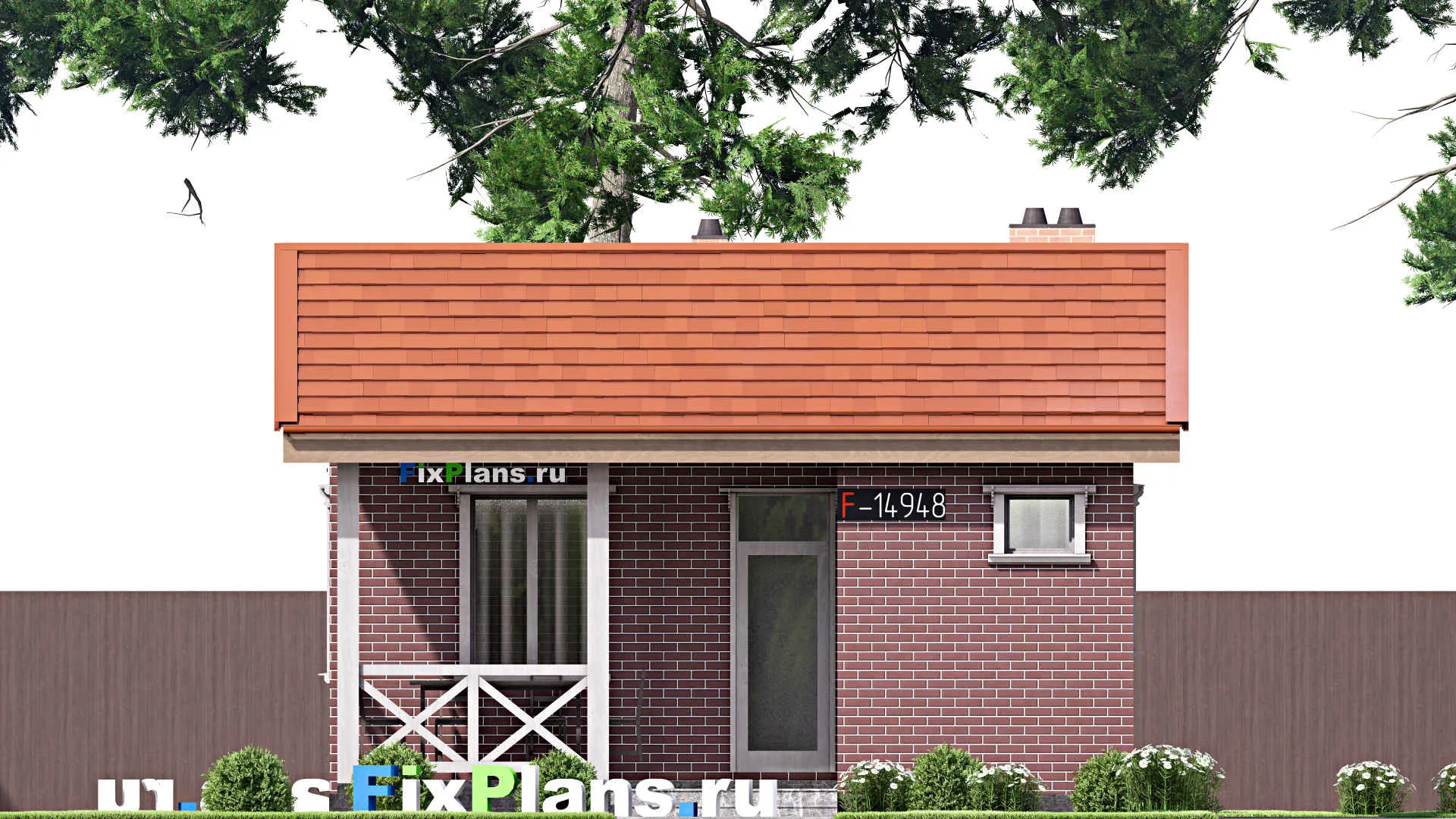 F-14948 - Проект бани 7 на 8, площадью 40 м² с санузлом