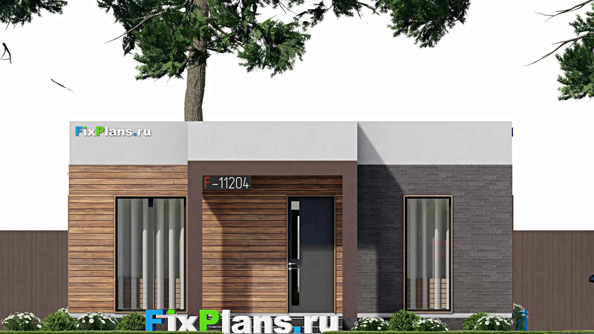 F-11204 - Проект одноэтажного дома 9 на 15, площадью 90 м² с террасой и 2 спальнями