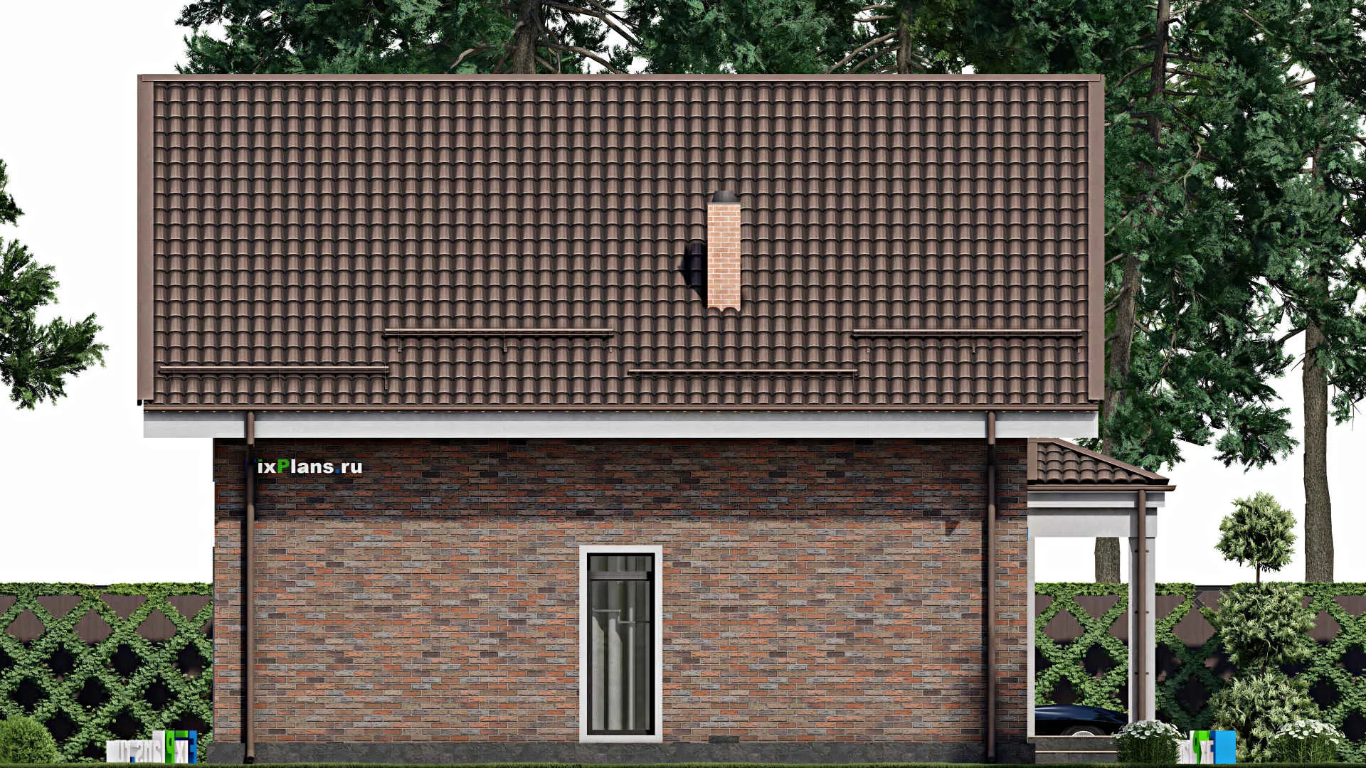 F-2285 - Планы дома с мансардой 11 на 11, площадью 160 м² с террасой, балконом и 3 спальнями