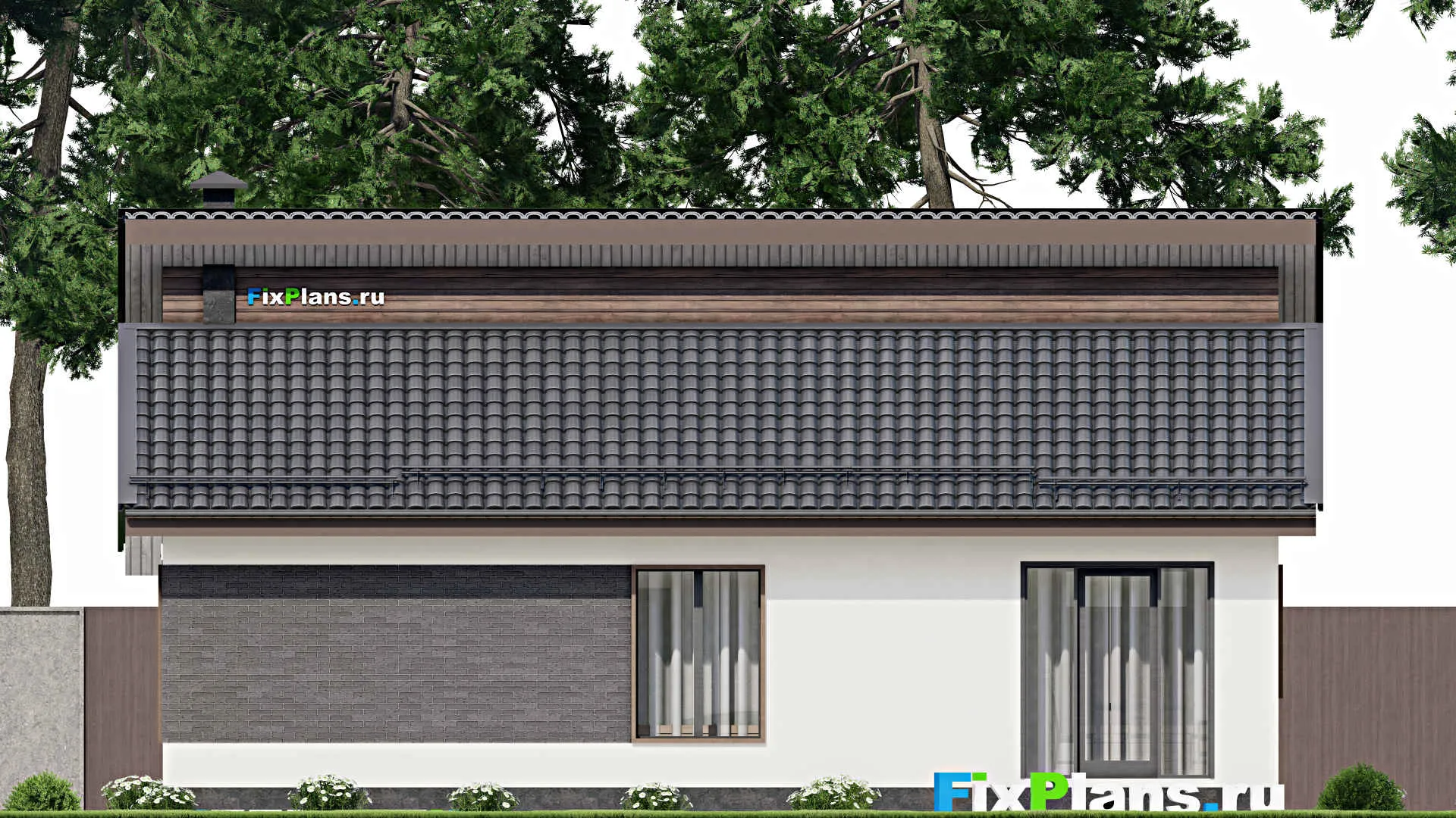 F-7406 - Проект одноэтажного дома 12 на 13, площадью 120 м² с 3 спальнями