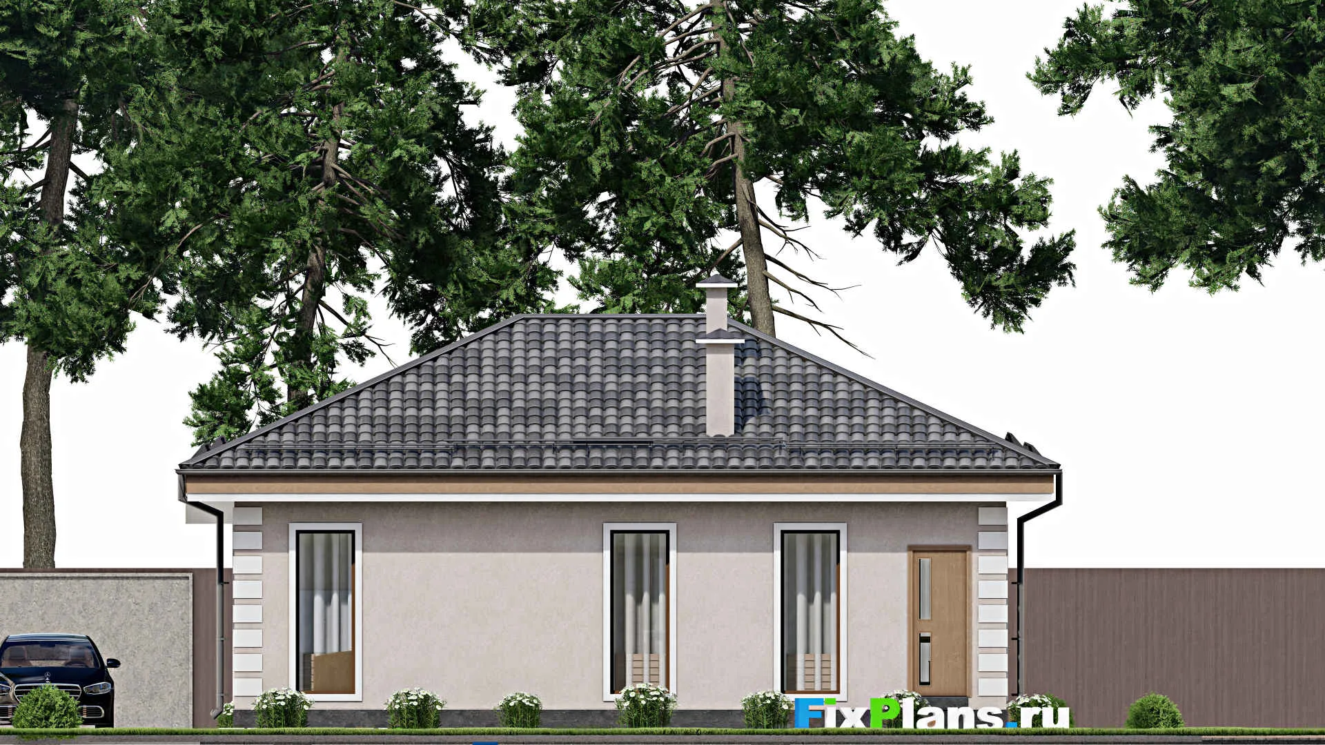 F-10367 - Проект одноэтажного дома 12 на 13, площадью 110 м² с 2 спальнями