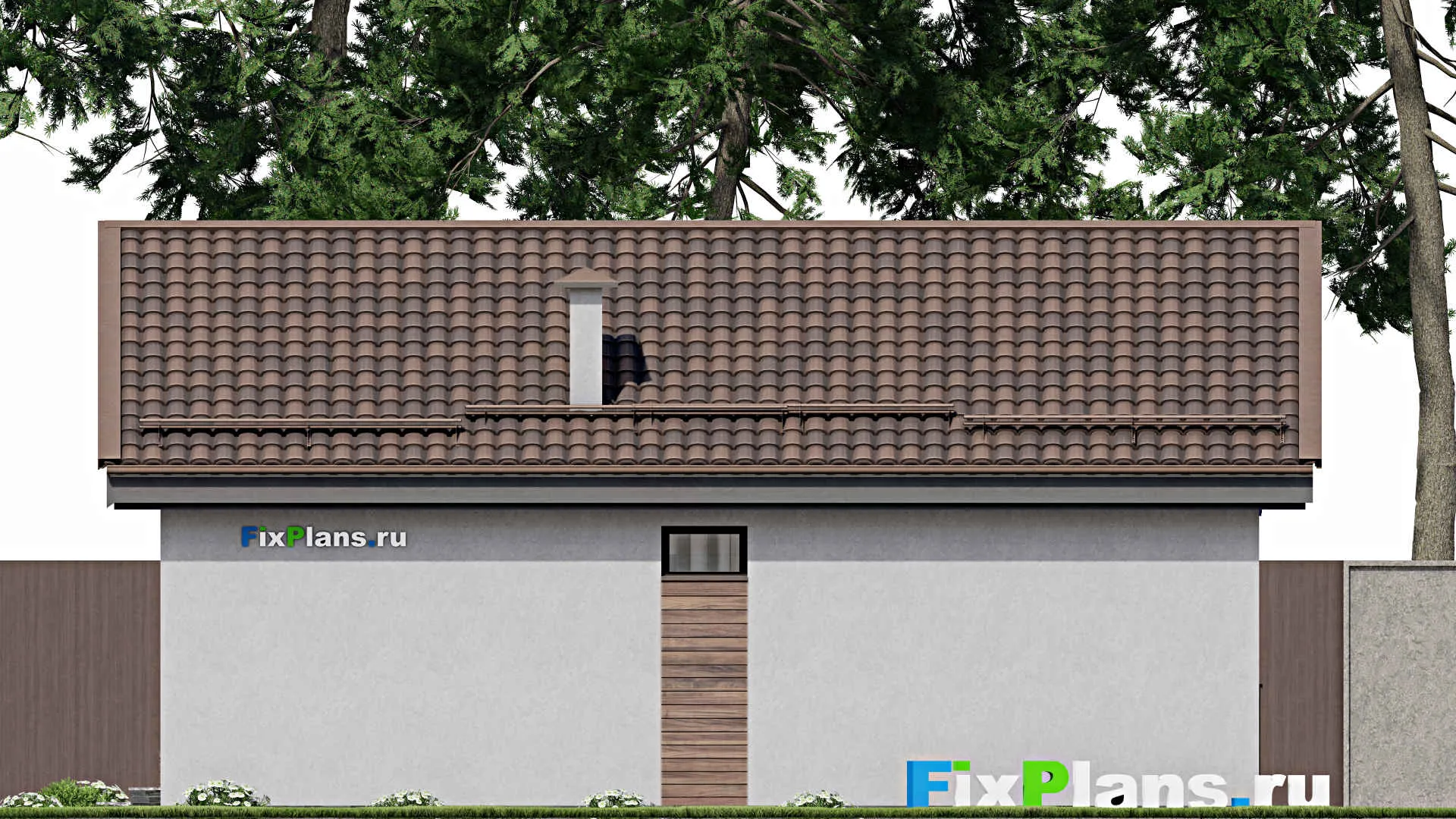 F-10025 - Проект одноэтажного дома 11 на 11, площадью 80 м² с 2 спальнями