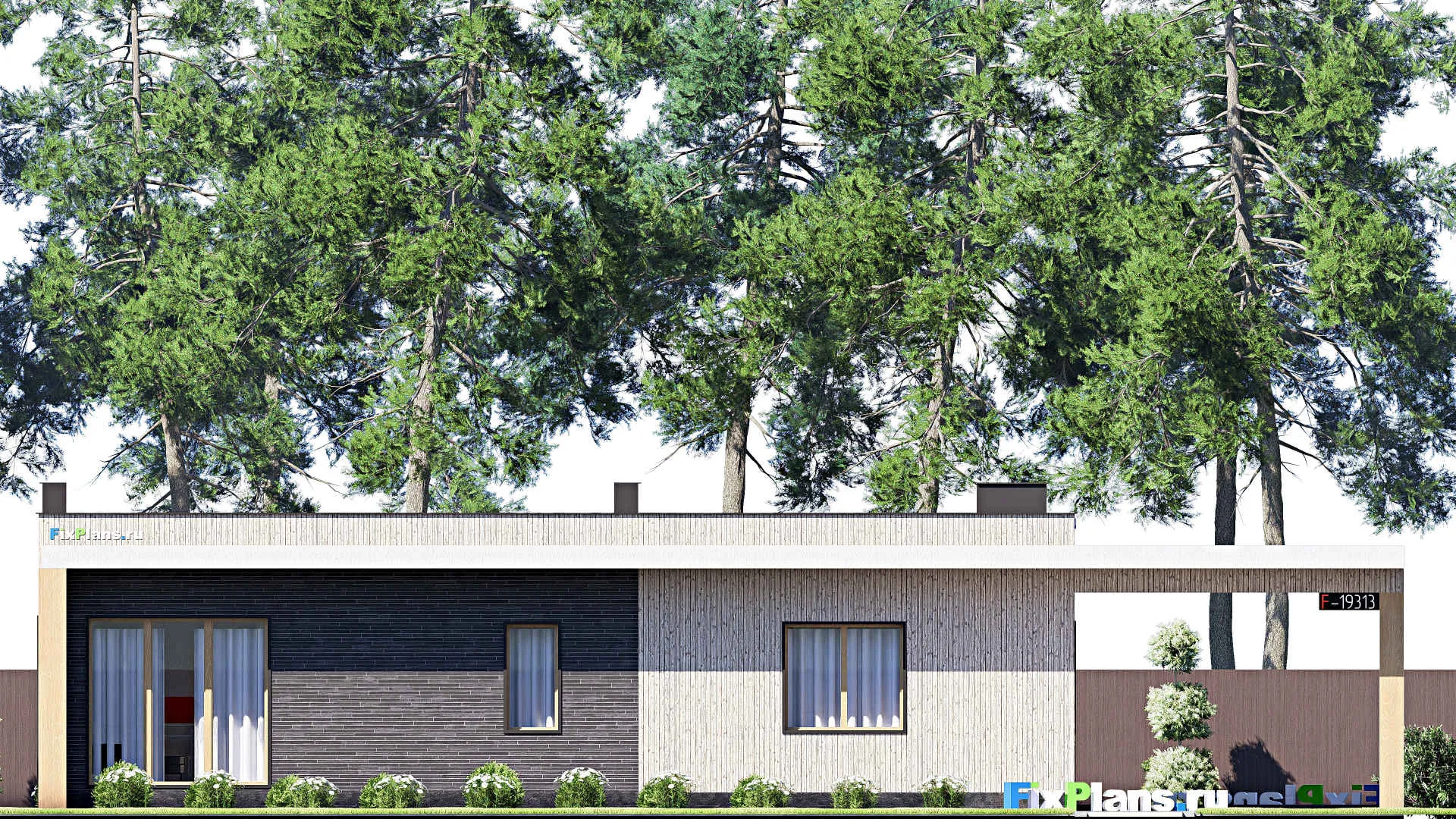 F-19313 - План одноэтажного дома 10 на 23, площадью 150 м² с 1 спальнями