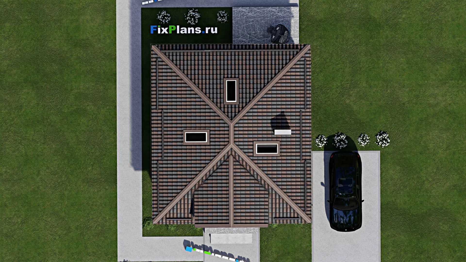 F-8306 - Проект дома с мансардой 9 на 14, площадью 130 м² с террасой и 4 спальнями