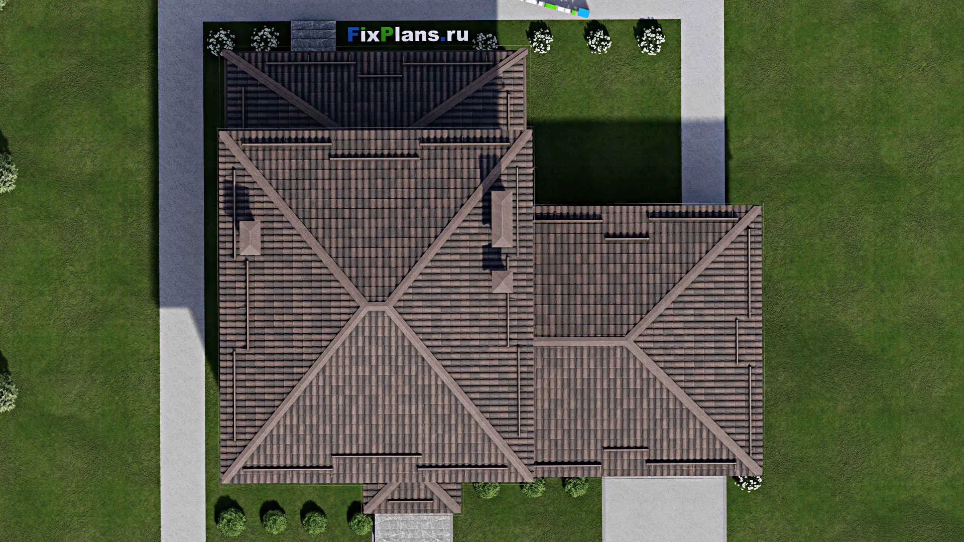 F-6119 - Проект двухэтажного дома 9 на 10, площадью 220 м² с террасой и 4 спальнями