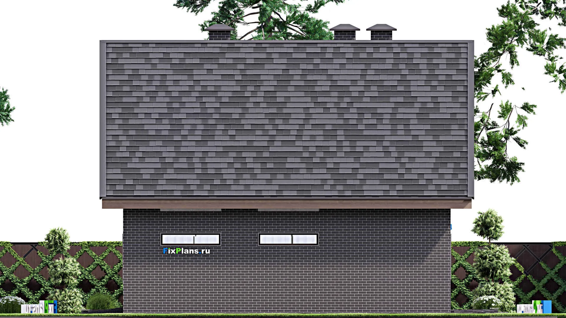 F-13040 - Проект дома с мансардой 14 на 16, площадью 220 м² с гаражом на 1 машину и 4 спальнями